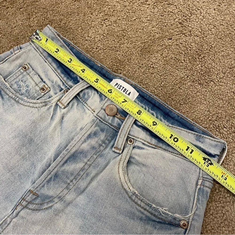 NWT Pistola Denim Nico High Rise Mom Distressed Shorts Light wash